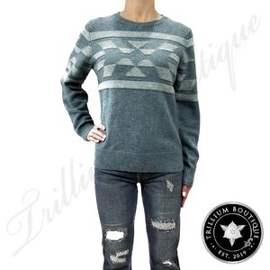 Pendleton Wool Blend Sweater Sky Teal/Lt. Teal Heather NWT